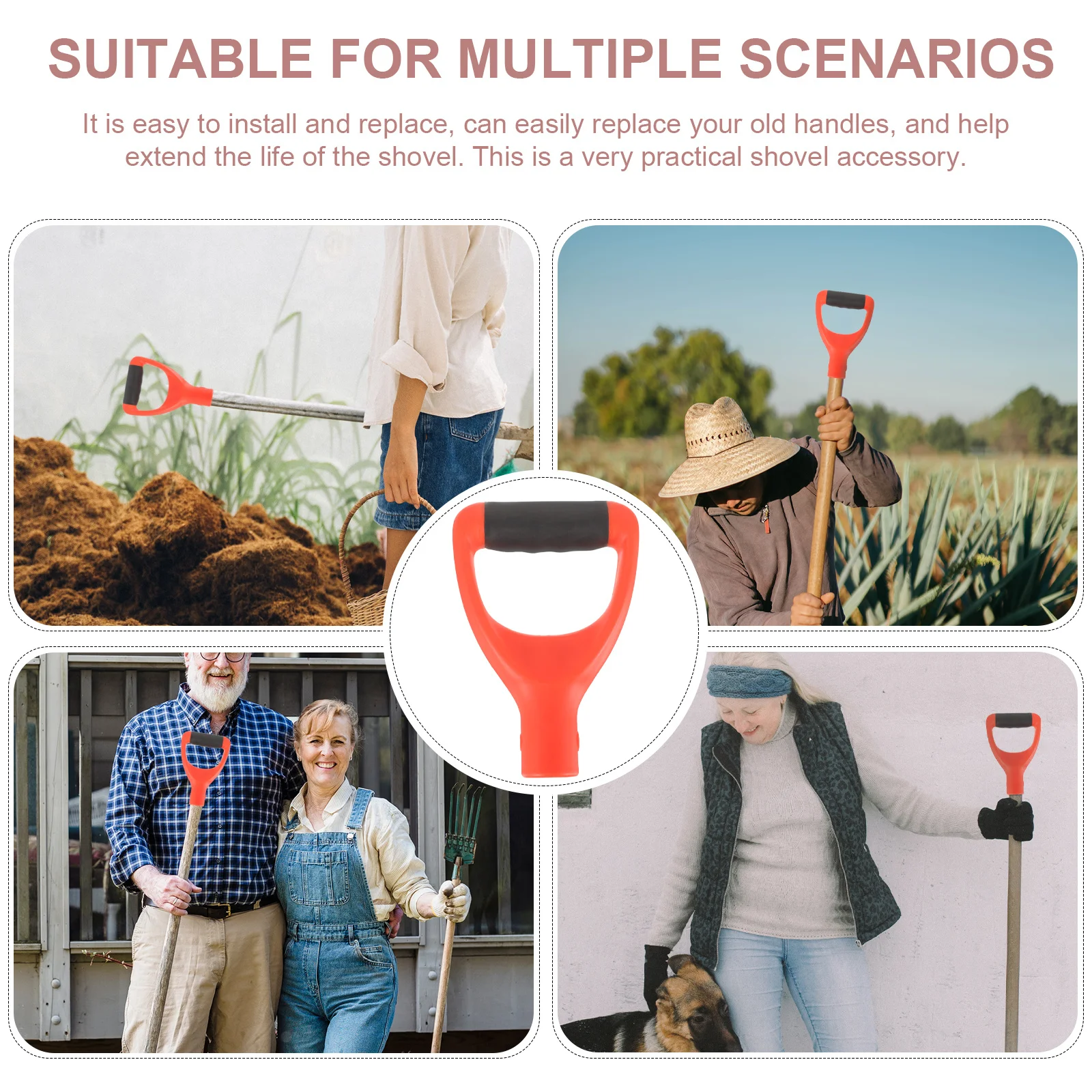 مجرفة D-شكل قبضة لحفر أدوات الجري المنزلية المجرف مقبض المحمولة قبضة مجرفة ربط مقبض حديقة أداة استبدال