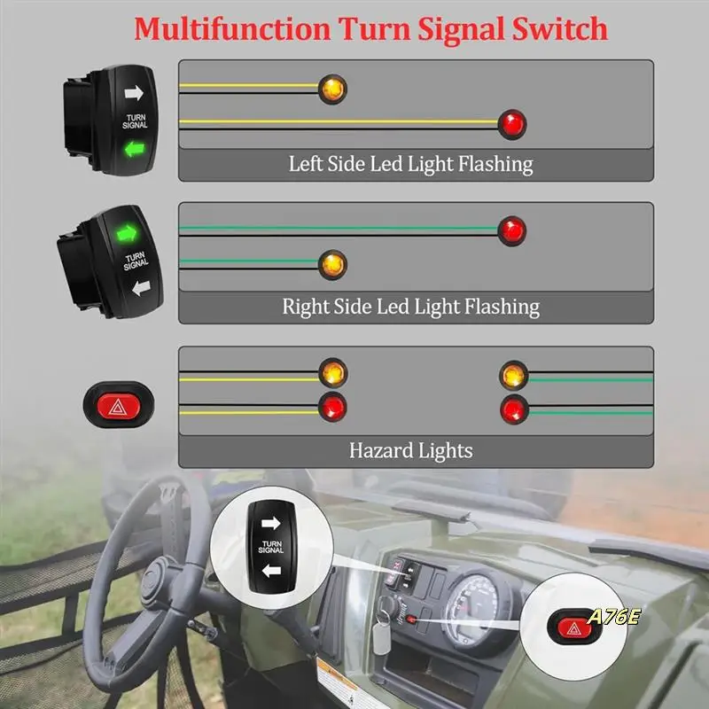 ATV UTV Turn Signal Kit Universal Street Legal Kit Forpolaris RZR PRO XP / XP 1000 / XP 4 1000 Forarctic Cat Prowler