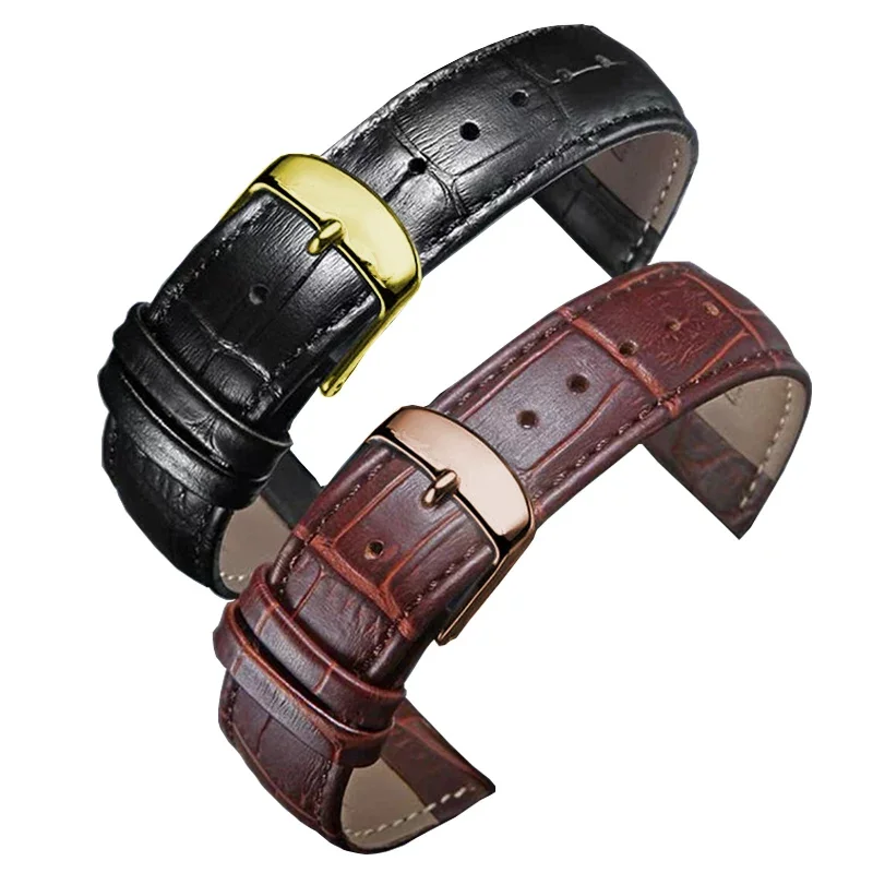 Cinturino per orologio in pelle di alta qualità, confortevole, in vera pelle, disponibile nelle misure 18 mm, 20 mm, 22 mm e 24 mm, con strumento di montaggio.