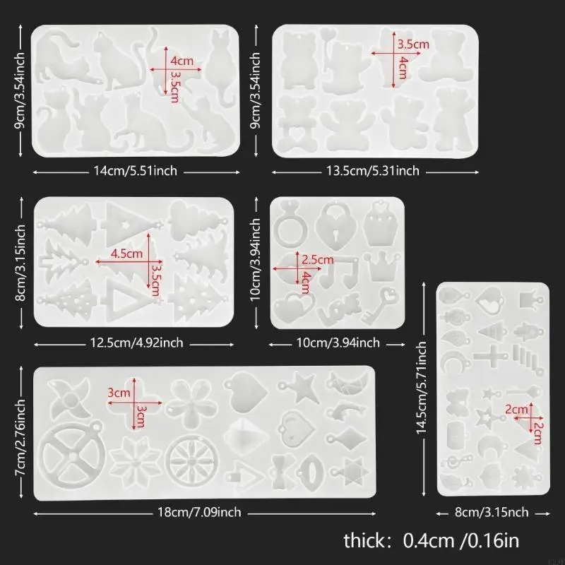 قوالب أقراط السيليكون مناسبة لإنشاء قلادة وأقراط فريدة من نوعها #6