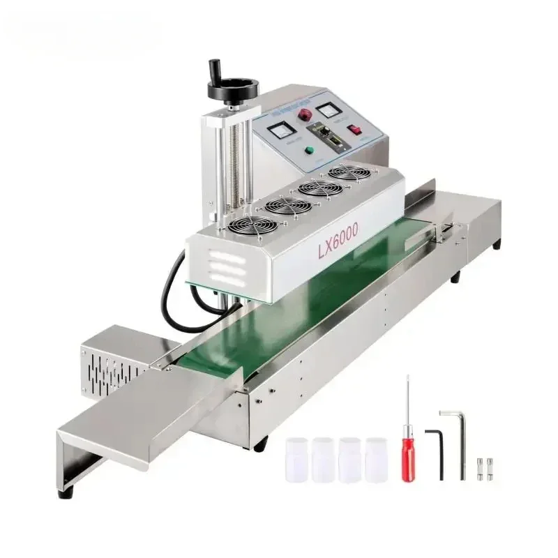 

VEVOR 110V Induction Bottle Sealer LX-6000 Cap Diameter 0.8-3.1 Inch Continuous Heat Sealing Machine for 80-300mm Bottles