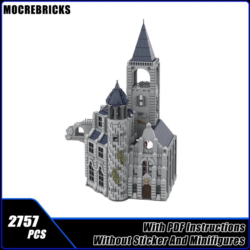 757PCS Medieval Moonlight Castle Street View Architecture MOC Building Blocks Technology Model Bricks Toys For Childrens  Gifts