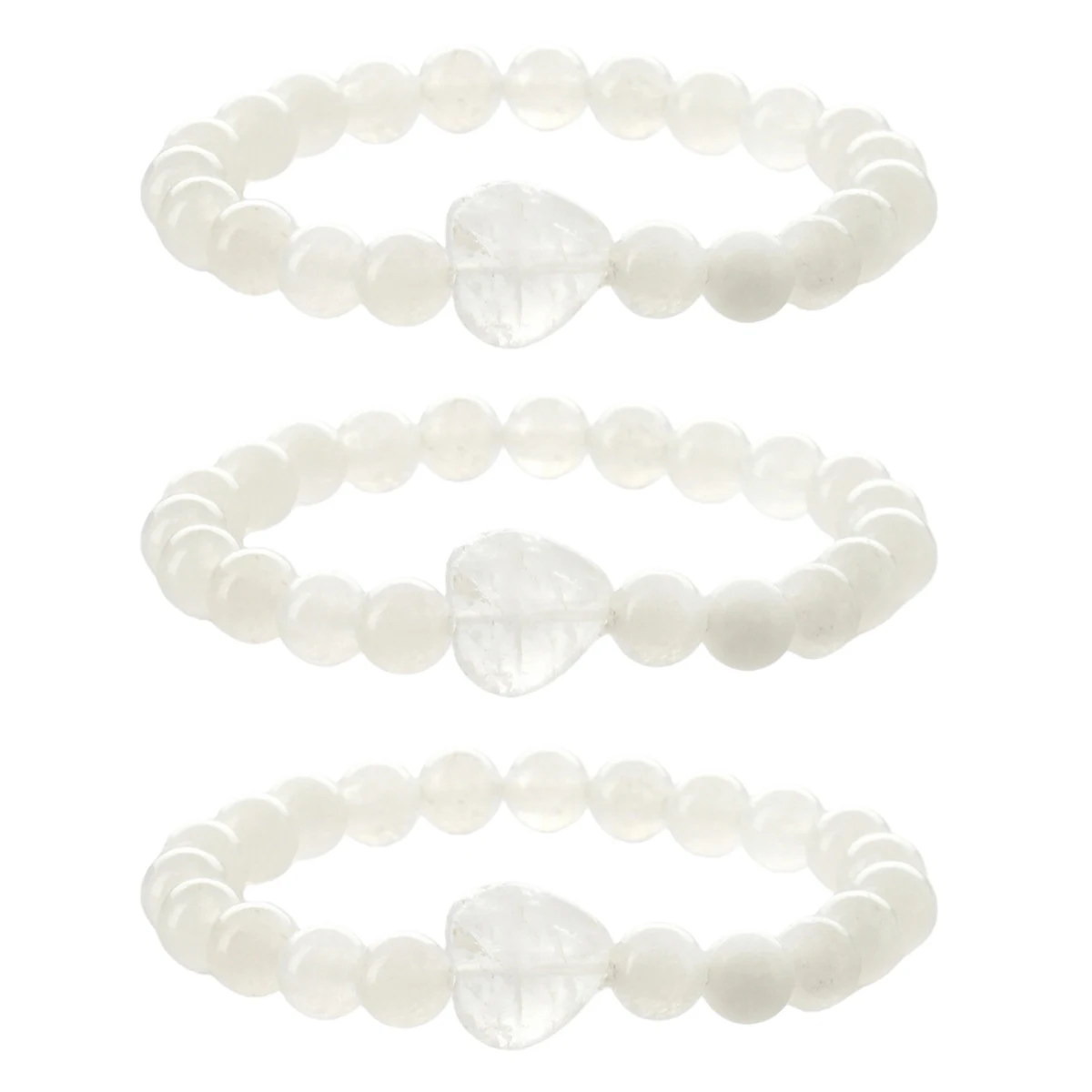 النساء 12 مللي متر الكوارتز القلب سحر 8 مللي متر جولة الخرز الأحجار الكريمة سوار شفاء شقرا كريستال تمتد مطاطا الروحية مجوهرات #1