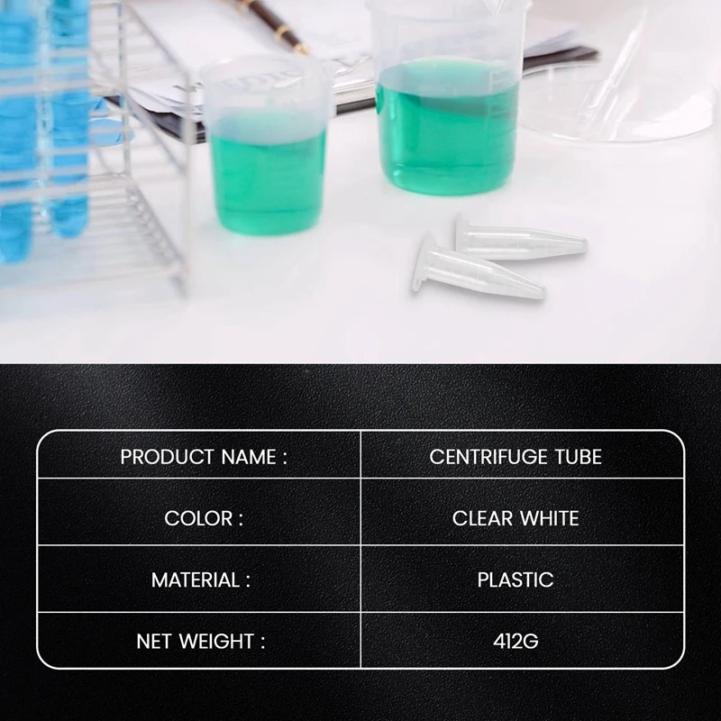 500 Pcs Laboratory Clear White Mark Printed Plastic Centrifuge Tube 1.5ml-A73M view 4