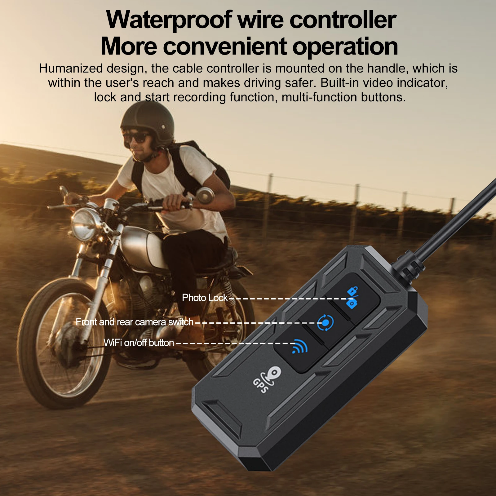 Motorcycle Driving Recorder Special DVR 3.0 Inch Waterproof Screen With Dual 1080P Cameras Support Wifi Connect Phone GPS Track