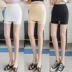 Ice Silk High Waist Safety Pants Boxer Women Thin Sliming Fit Women's Summer Shorts Double Layer Seamless Skirt Shorts Pants