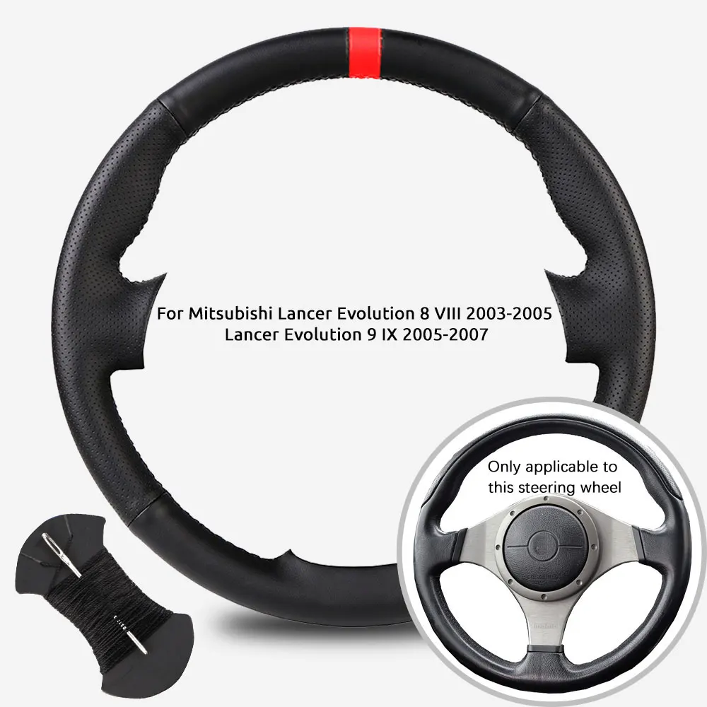 Cubierta trenzada para volante de coche personalizada, para Mitsubishi Lancer Evolution 8 VIII 2003-2005 Lancer Evolution 9 IX 2005-2007
