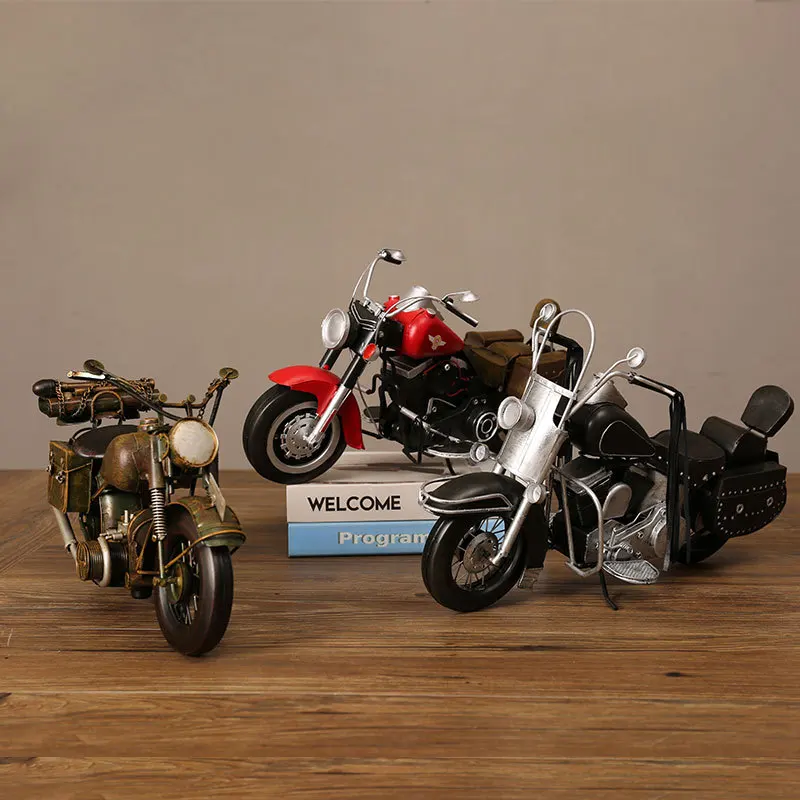 

Vintage Retro Motorcycle Model PropsMetal Craft Ornaments Bar Metal Bubble Handicraft Furnishing Articles Decor Shooting Props