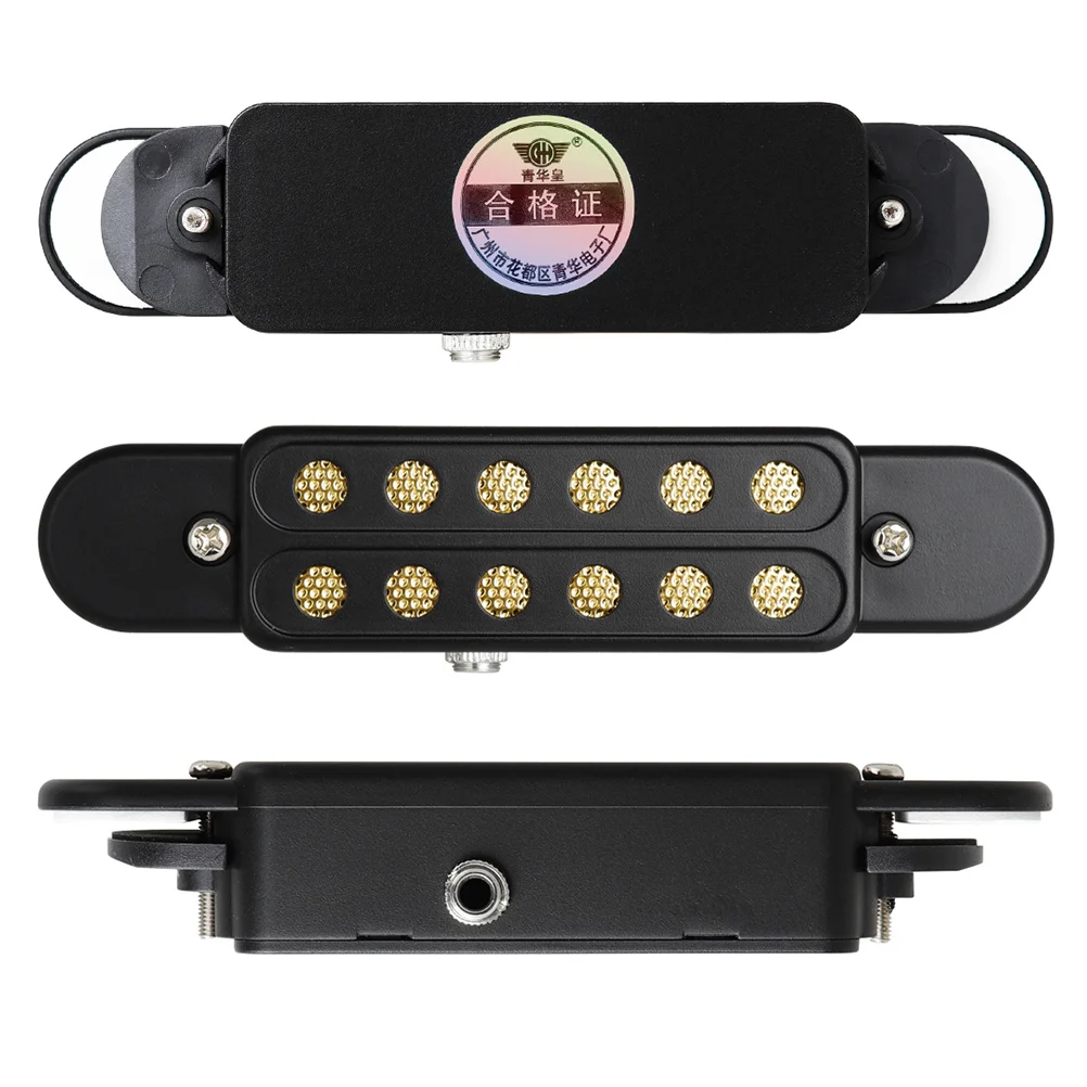 Captador de guitarra clássico acústico mini buraco de som 12 buraco transdutor amplificador fio preto para acessórios guitarra captador transdutor