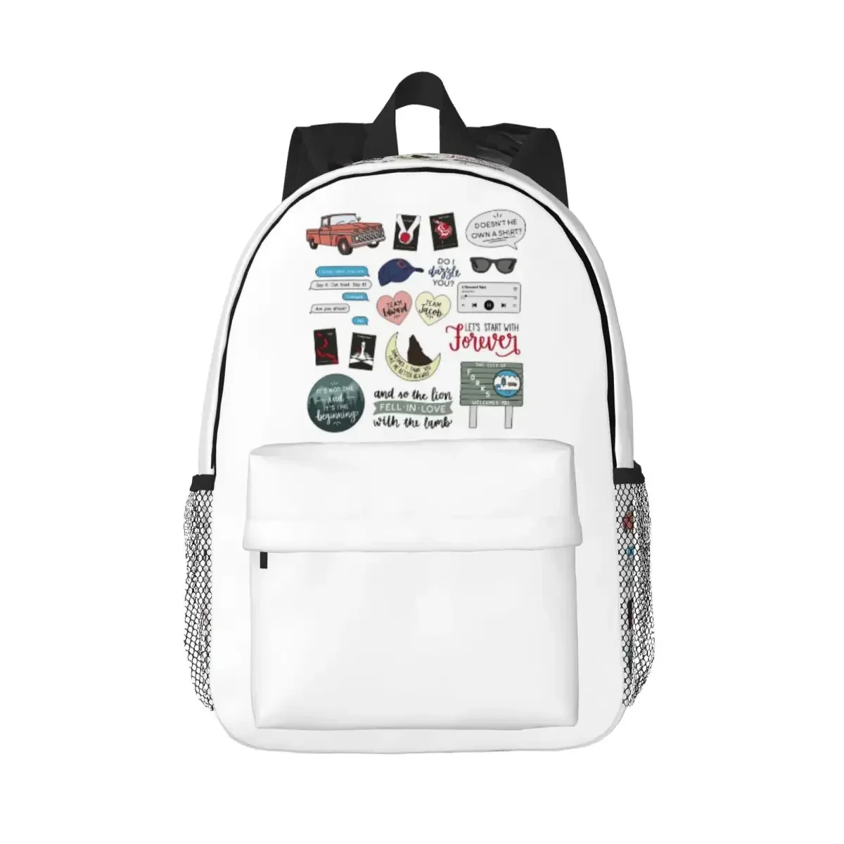 حقيبة ظهر توايلايت جاكوب السوداء رائجة البيع Daypack سعة كبيرة للأولاد والبنات حقيبة كتب حقائب كتف للرجال والنساء والأطفال حقيبة مدرسية