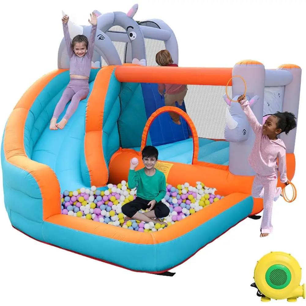 Iatable Bounce House for Kids,Water Slide for Backyard,Indoor Bouncy House,Iatable Water Park,Jumping Castle with Ball Pit,Jump