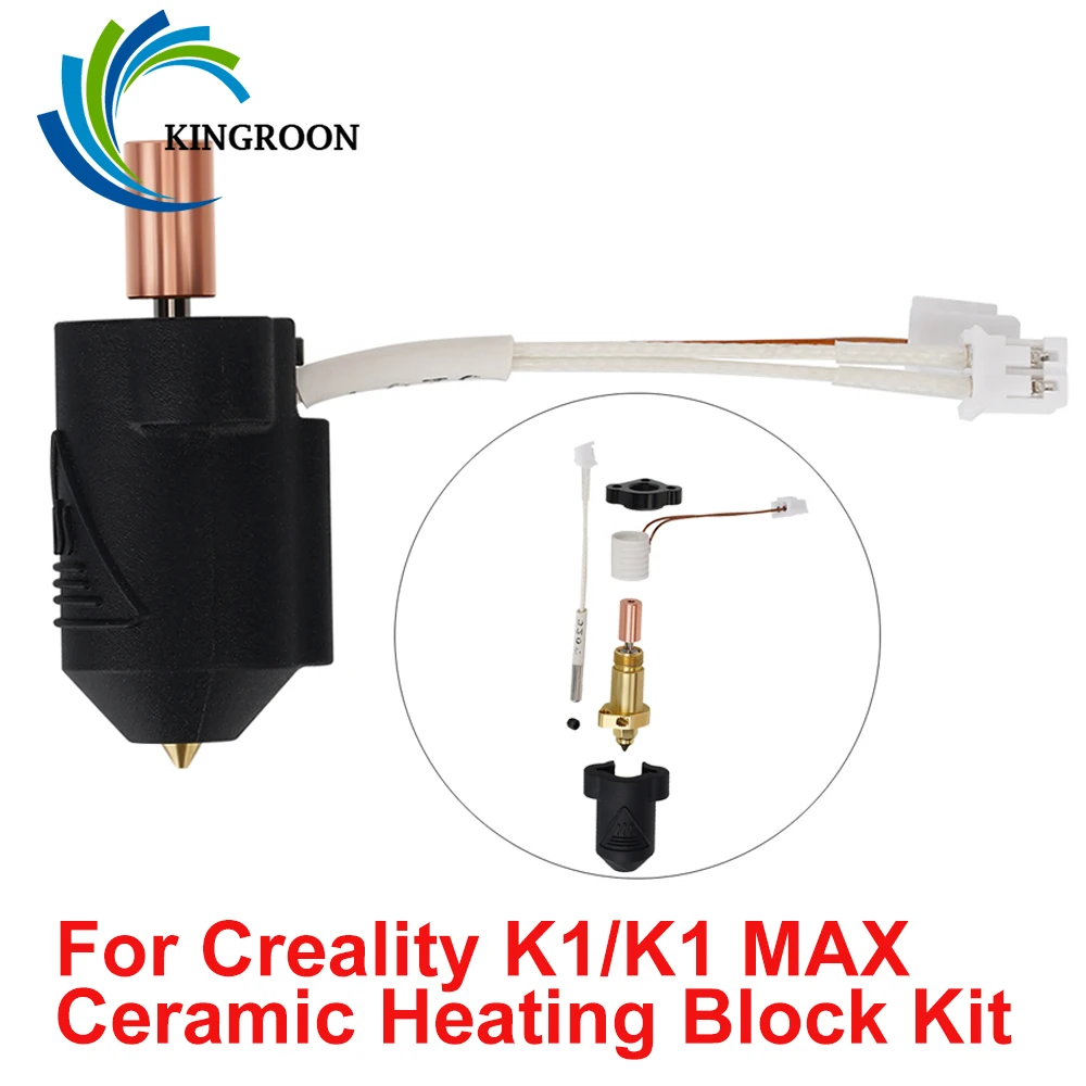 Updated Hotend KIT For K1 HOTEND For Creality K1/K1 MAX Ceramic Heating Block Kit 300°C Extruder For Creality K1 3D printer