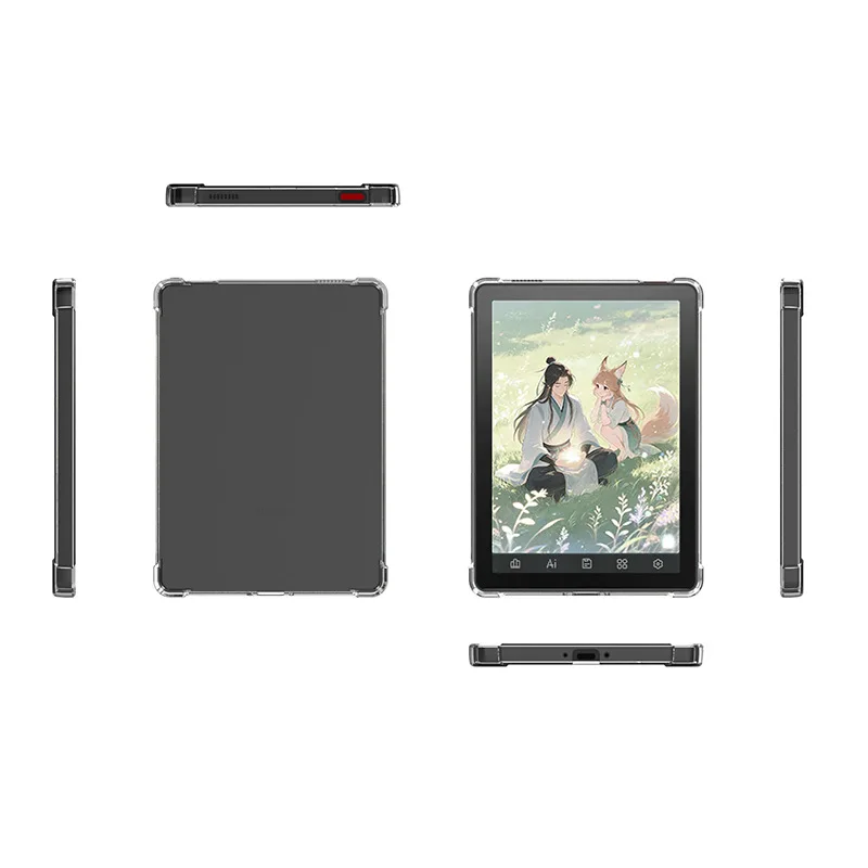 Bigme B6ケース BW 6インチ用クリアTPUエアバッグシェル背面保護耐衝撃カバー、Bigme B6カラーケースPro 6インチタブレットカバー用