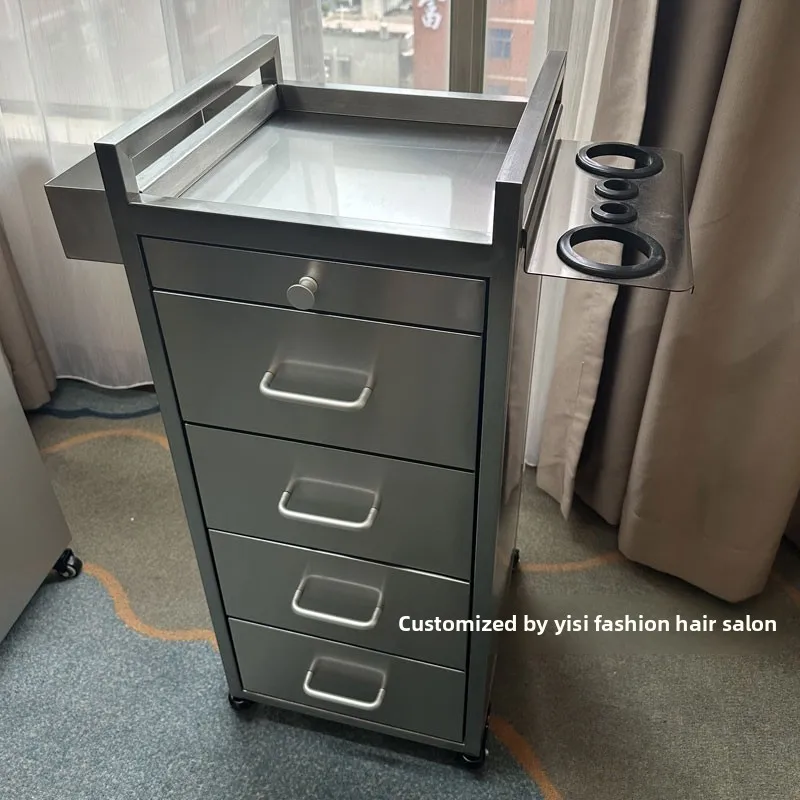 

#Modern Stainless Steel 4-Layer Tool Storage Cabinet High-End Simple Salon Exclusive Dye Cream Cart Metal Material