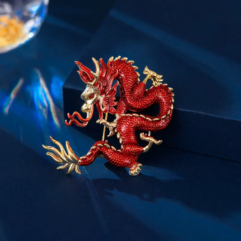 New Chinese Style High-End Coat, Suit Accessories, Pins, Niche Creative Zodiac Dragon, Male And Female Universal Dragon Shaped B