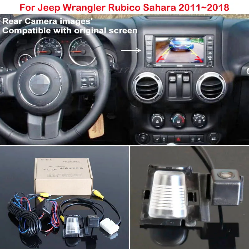 FOR Jeep Wrangler Rubico Sahara 2011 2013 2014 2015 2016 2017 2018 RCA Adapter Cable Rear view Camera Connect Original Screen