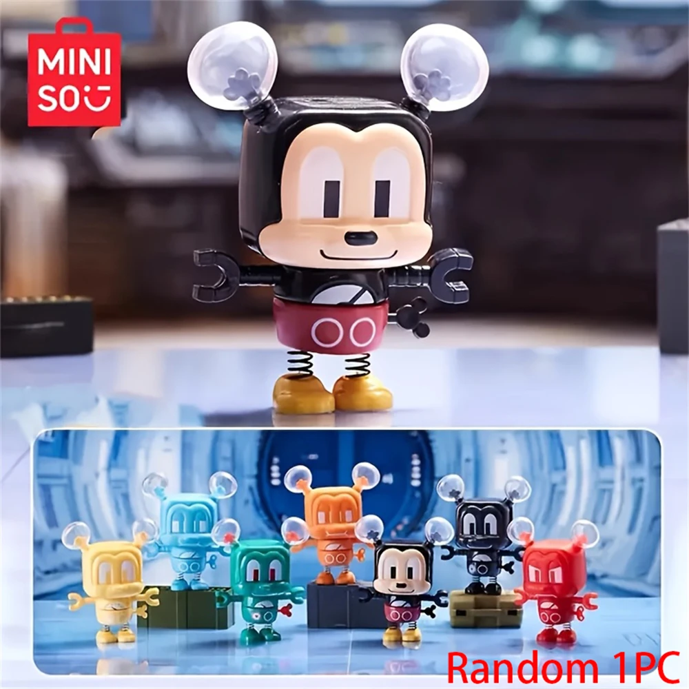 

MINISO Disney Mickey Series Robot Blind Box Anime Figure Hand Do Tide Play Modle Creative Doll Birthday Gift Random Style 1PC
