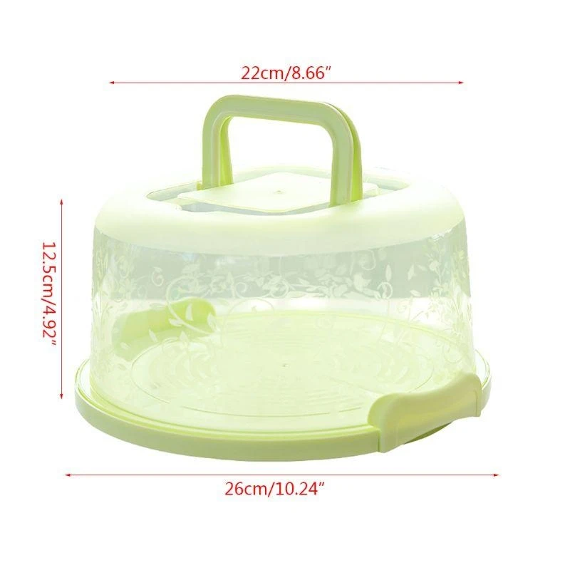 صندوق كعكة دائري بلاستيكي مع مقبض لصندوق تخزين حفل زفاف وعيد ميلاد C عالي الجودة