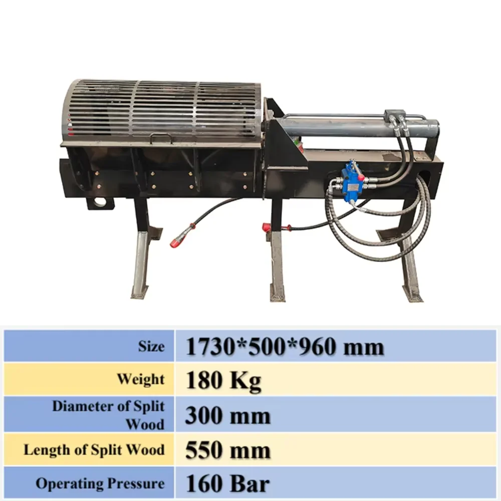 Log Splitter Attachments Operating Pressure 160 bar Length of Split Wood 550 mm for Mini Skid Steer Loader Track Loader