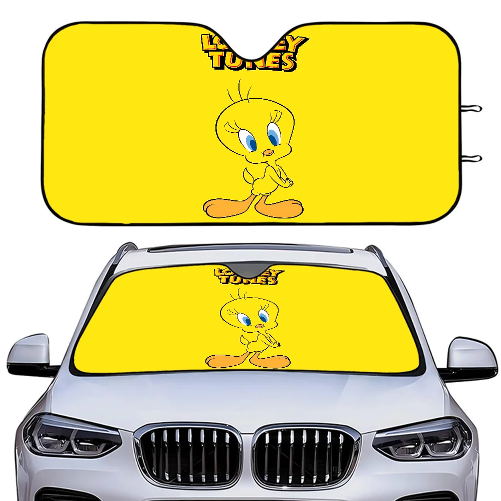 

Cute Cartoon T-Tweety BirdS Cartoon Window FoilsHeated Windshield Sunshade Car Front Window Visor Car Solar Protect Tools