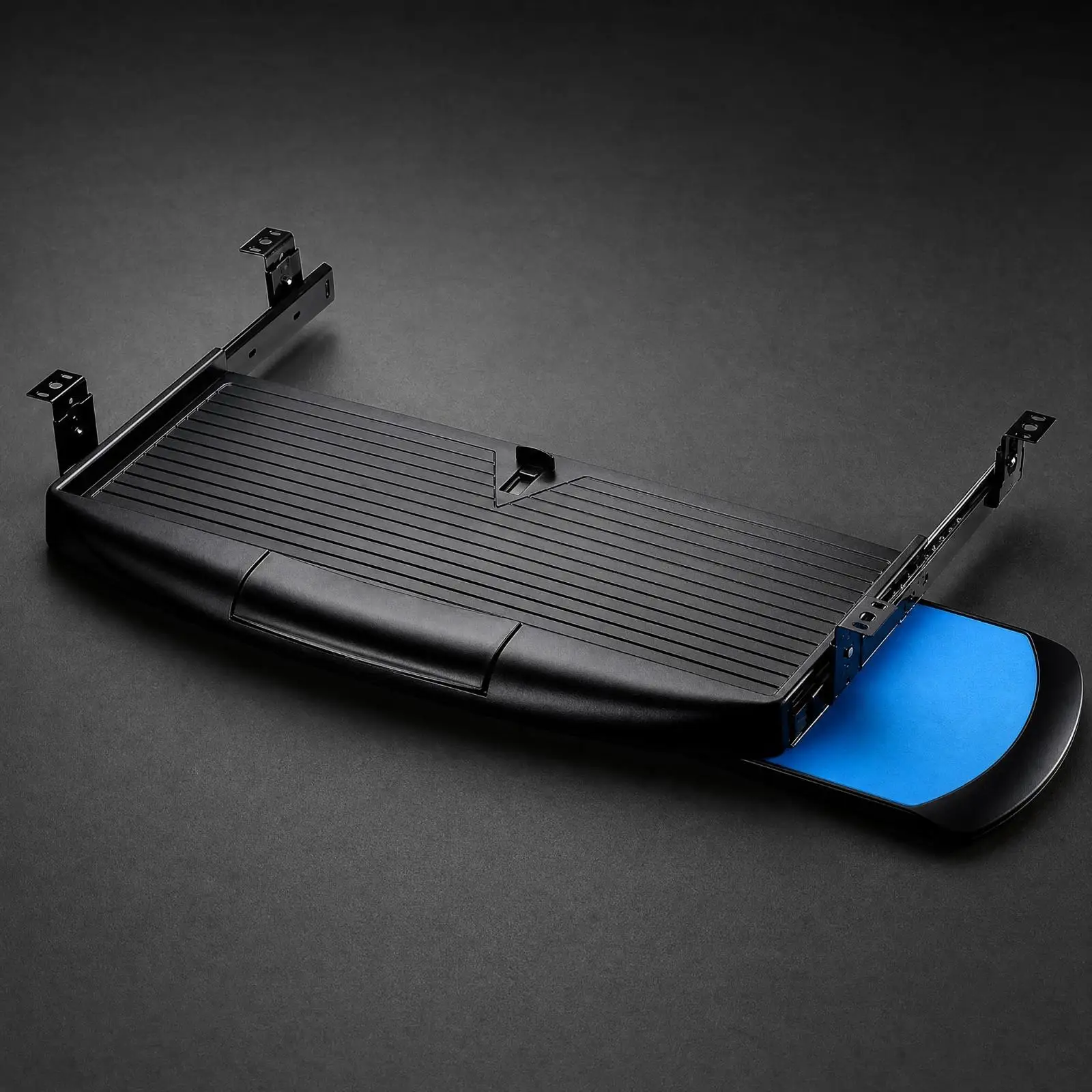 ABS Plastic Pull Out Keyboard Drawer with Smooth Glide Rails for Home Office Desk Space Saving