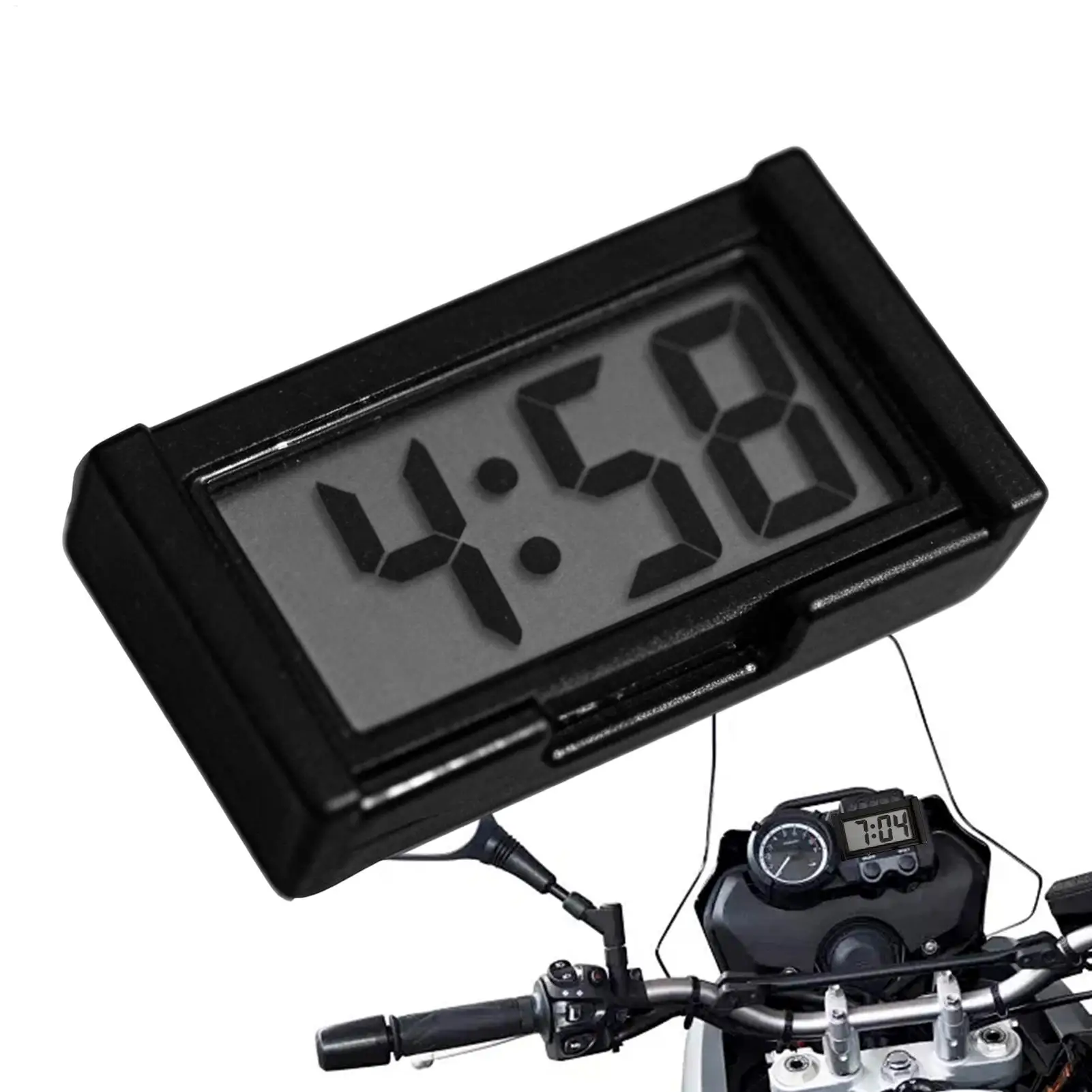 Small Car Electronic Clock Adhesive Digital Watch Stick On Clock Silent LCD Screen Electronic Watch Digital Car Dashboard Watch