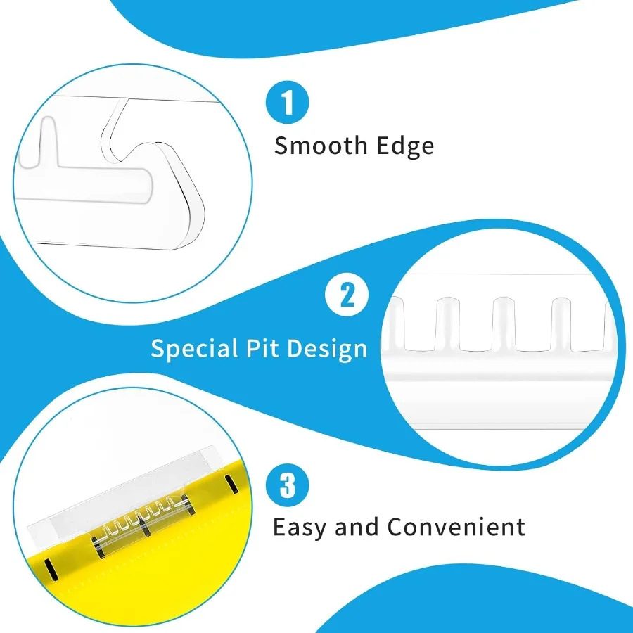 50 قطعة 4 Ih علامات تبويب مجلد معلقة شفافة علامات تبويب مجلد الملفات علامات تبويب شفافة لتعليق مجلدات الملفات لملف معلق 3 1 2 Ih #3