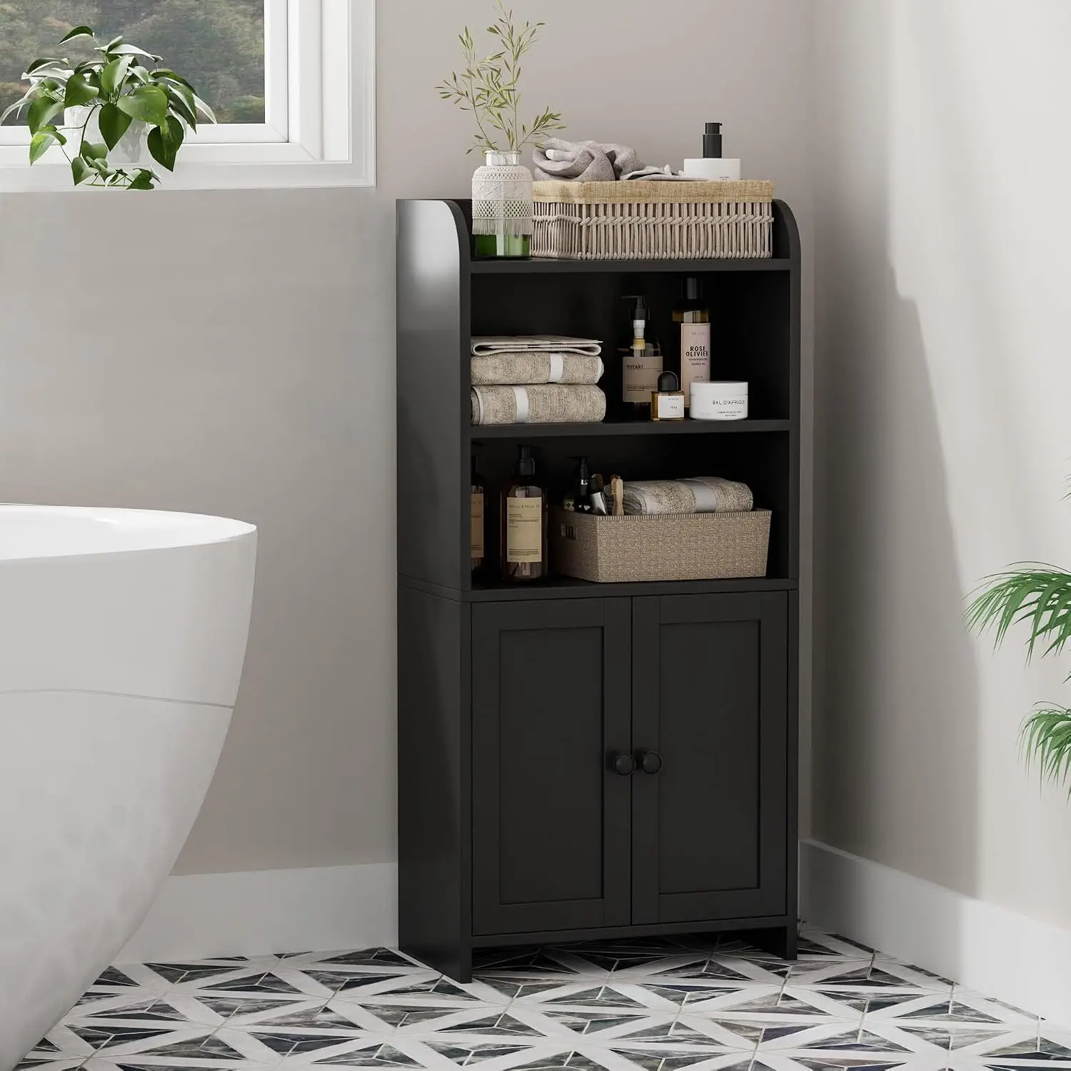 Amazon Panel Furniture Toilet Locker Modern Simple Bathroom Cabinet Multifunctional Small Storage Cabinet Side Cabinet