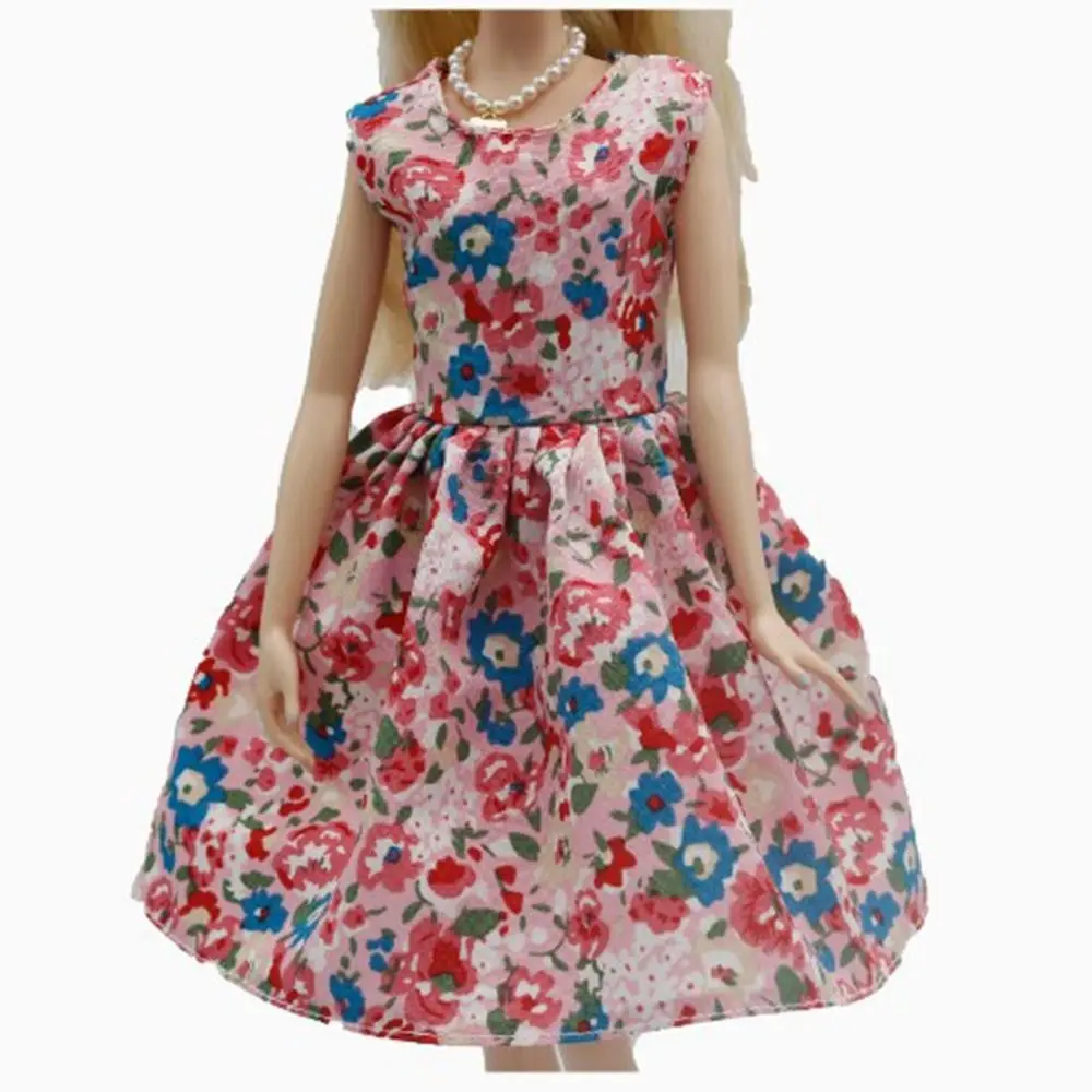 Fashion Doll Hanging Neck Skirt Handmade DIY Accessories Floral Dresses Girl Gift Toys Casual Wear for 30cm Doll
