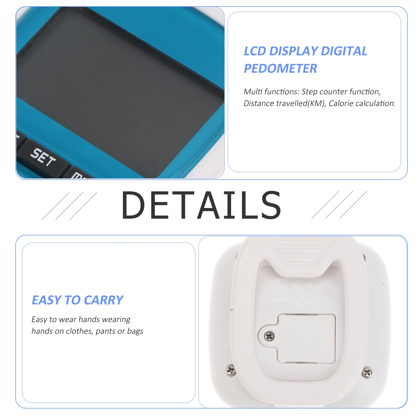 

Red Digital Pedometer 50*30*61Mm Led Step Counter Walking Distance Tracker Calories Burnt Monitor Metric Imperial System