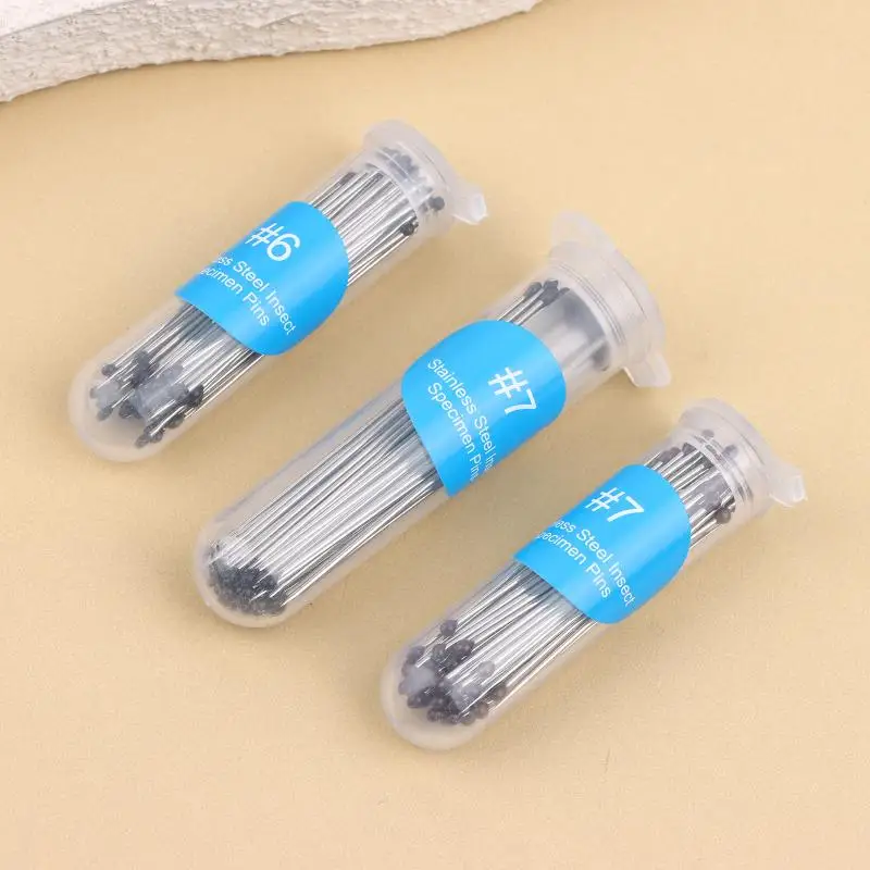 100Pcs Stainless Steel  Pins Premium Entomology Specimen Needles Corrosion Resistant for School Lab Science Display