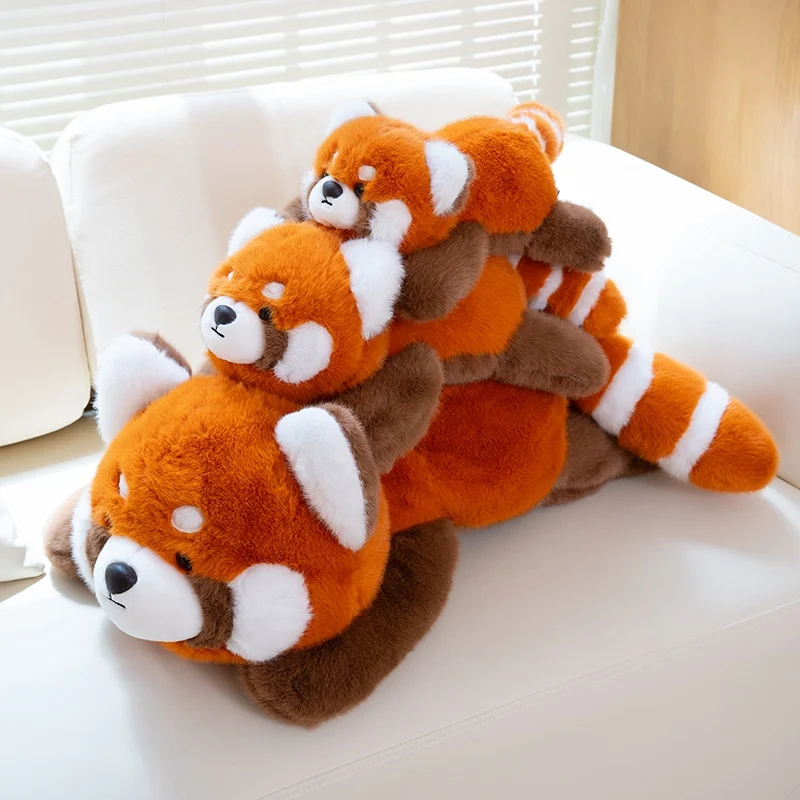 23-60cm High Quality Kawaii New Raccoon Plush Doll Pillow Sitting Lying Raccoon Red Panda Animal Plush Toy Gift For Boys Girls