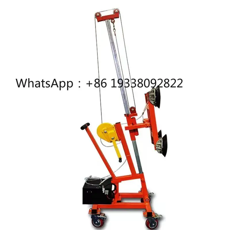 

New Four Suction Cups 360 Degree Manual Battery Powered Vacuum Sucker Curved Glass Lifting Equipment 300kg Load Capacity Home