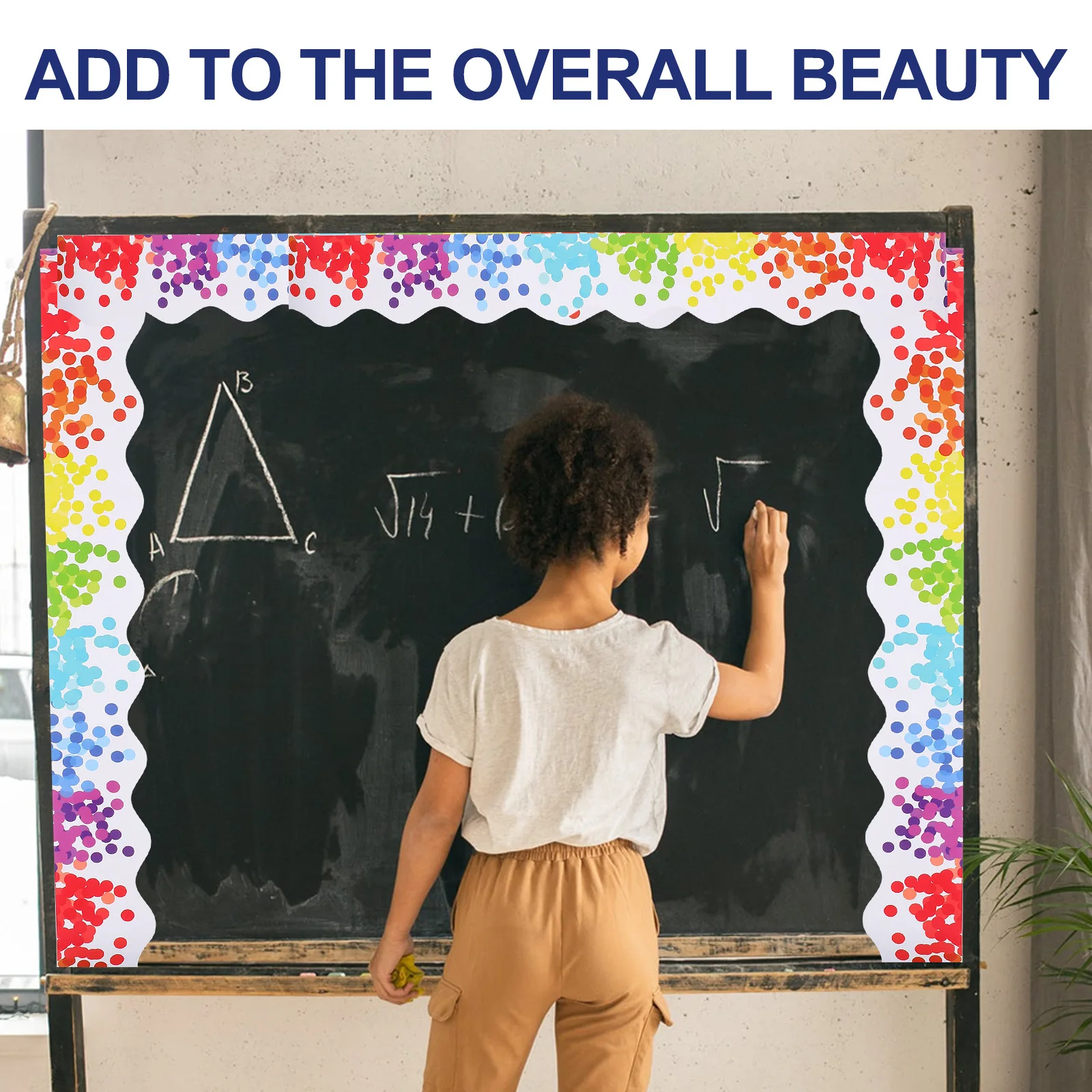 

Bulletin Board Trim Colorful Dots Style Decorative Border Paper Classroom Decor Blackboard Decoration Supplies