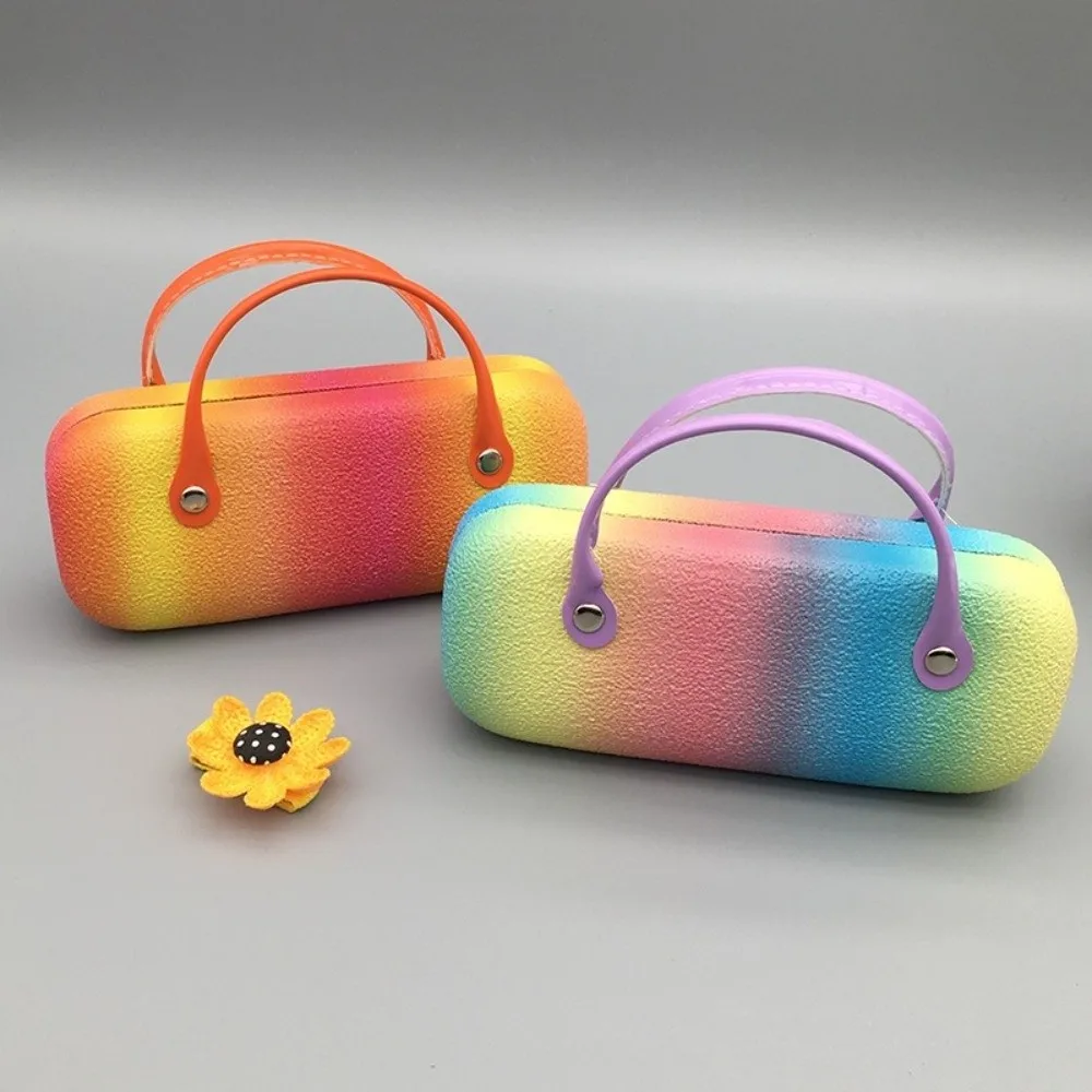 Creative Rainbow Color Glasses Case Anti-pressure with Handle Glasses Protective Case Portable Sunglasses Storage Box