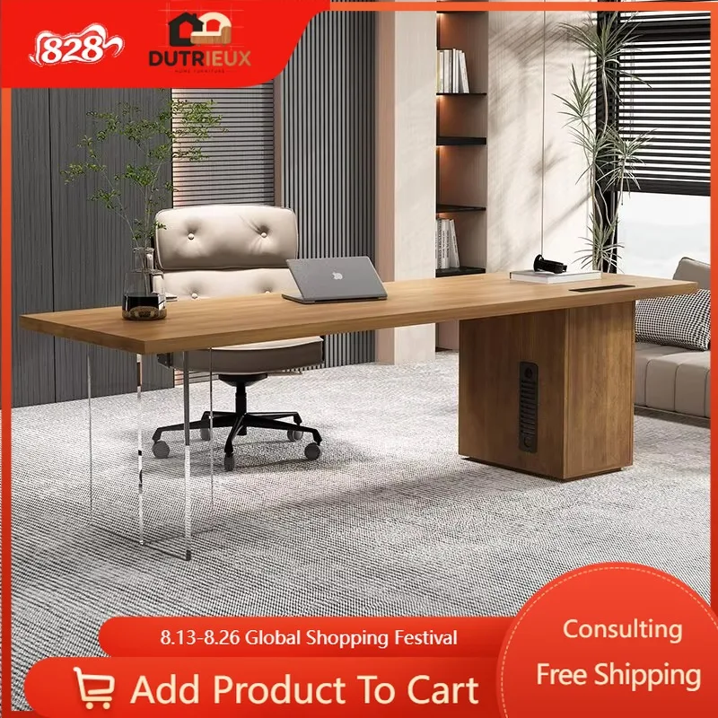Transparent Design Computer Desks Cabinet Wooden Writing Reading Laptop Table Study Living Room Mesa Para Notebook Furniture