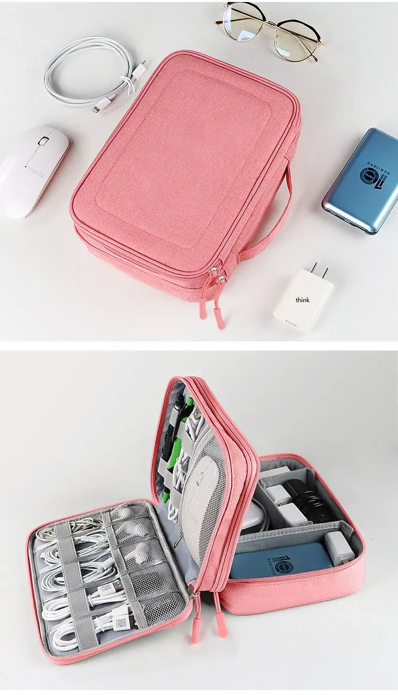 Aufbewahrungstasche für digitales Zubehör, große Kapazität, wasserdichte Organizer-Tasche für Kabel und Kopfhörer – Detail 17