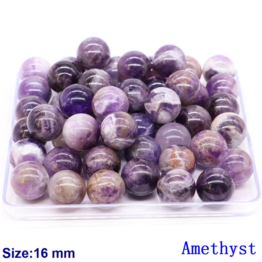 16mm Crystal Ball Healing Chakras Natural Gems Sphere Polished Stones Reiki Energy Quartz Round Bead Jewellery Making Supplies