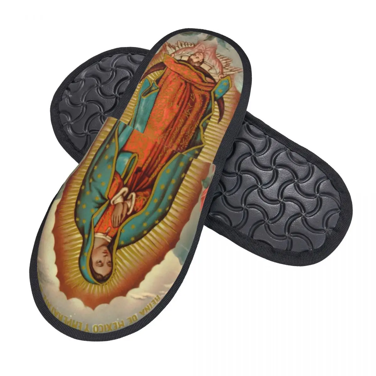 Memory Foam Slippers Women Cozy Warm Catholic Virgin Mary House Slippers