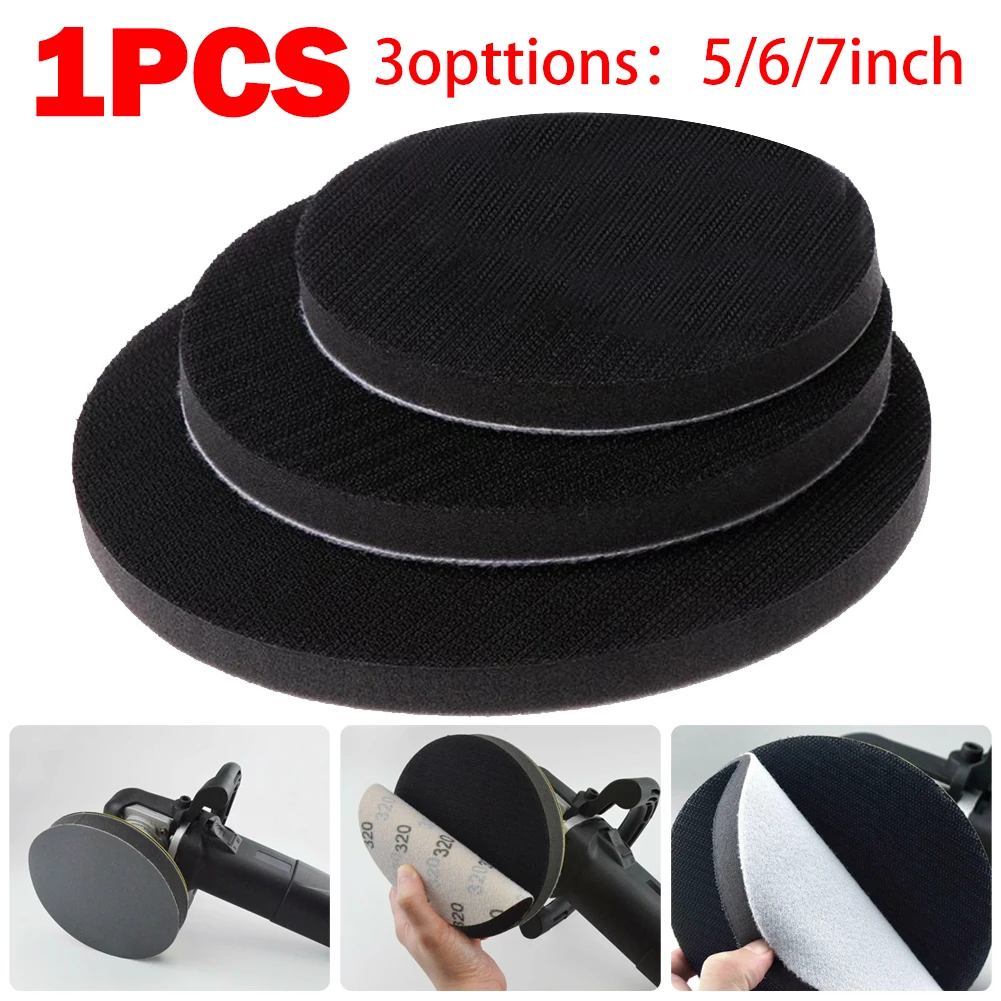 Imagem -05 - Soft Sponge Interface Lixar Almofadas Gancho e Loop Lixar Discos Fit para Polimento Desigual Acessórios para Ferramentas Elétricas em em 7in 1pc