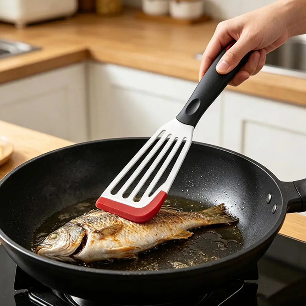 Silicone Fish Spatula for Nonstick Cookware Silicone Fish Spatula Heat Resistant Kitchen Turner for Frying for Scrambled