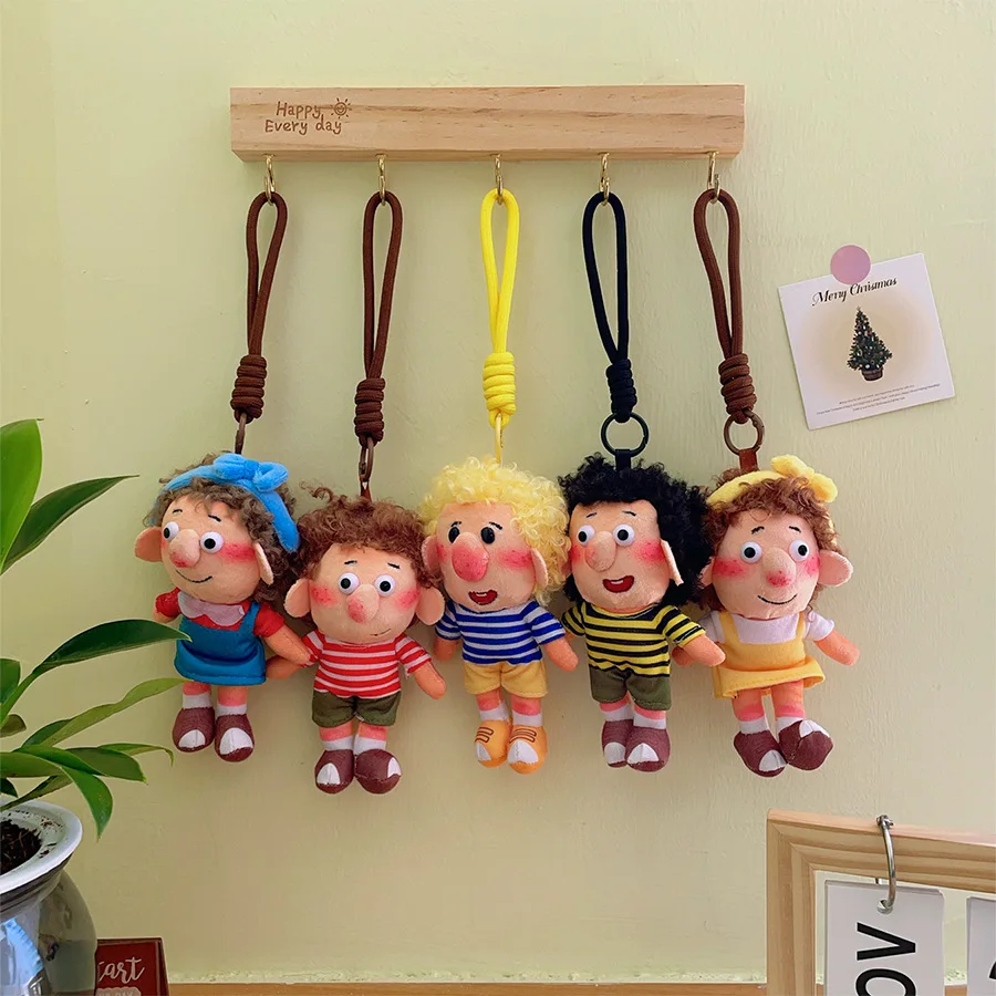 Cute Freckles Curly Hair Boy Plush Keyring Pendant Simulation The Ugly Boy Plush Stuffed Toy Backpack Decor Keyring Funny Gifts