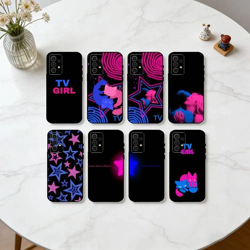 T-TV Girl Band  Phone Case Black Silicone Soft For Samsung S25,S24,S21,S22,S23,S30,Ultra,S20,Plus,Fe,Lite