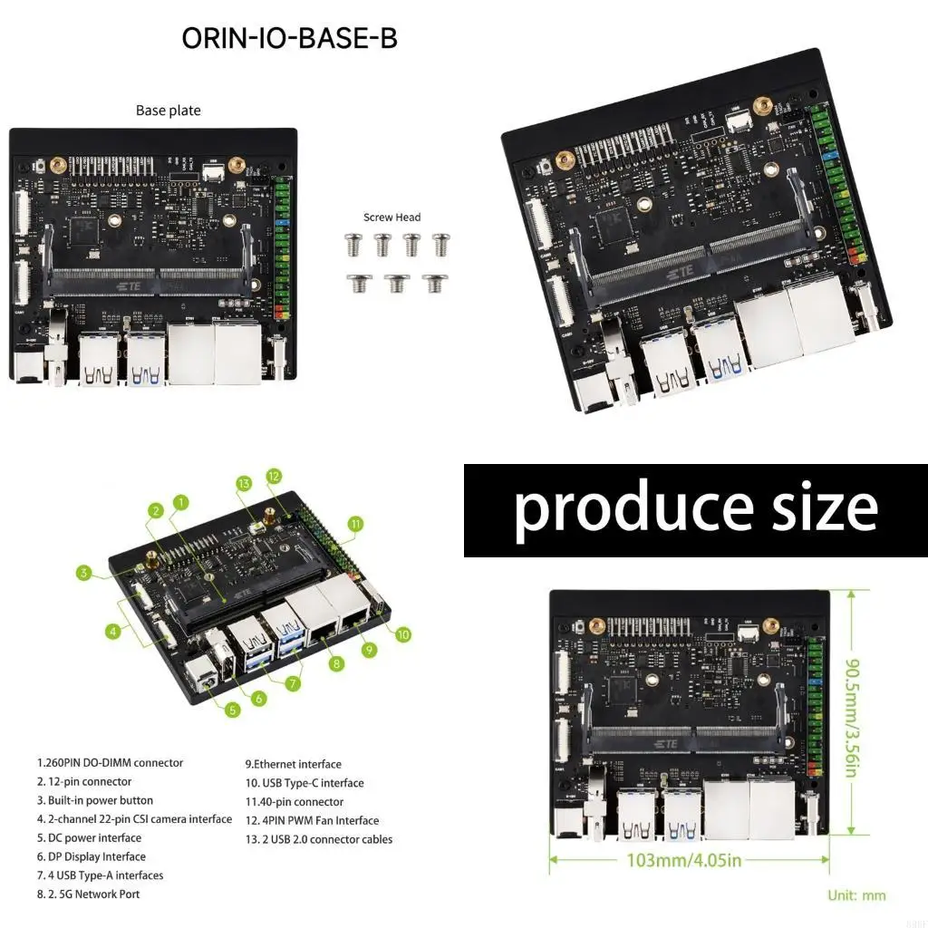 

896F Double Ethernet Port Base Board Base Board For Orin Board Expand 2 Channel 4K Output WiFi Support Expansion Board