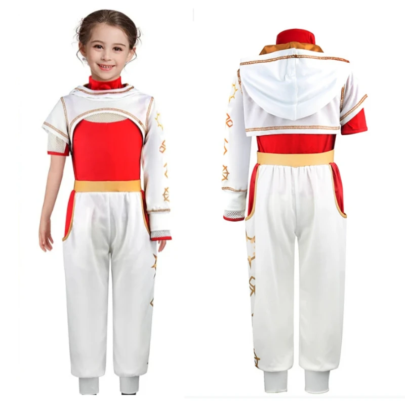 

Movie Kids Zombie Schoolgirl Costume Set Red White Anime Uniform with Jacket T-Shirt & Pants for Halloween Cosplay Party
