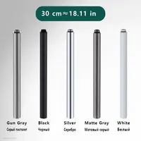 Extensor de ducha para bañera, barra de extensión redonda negra y gris, juego de grifo, tubo de extensión, accesorios de baño, 30cm Expensor de ducha de baño Blanco/gris mate/plata 30cm