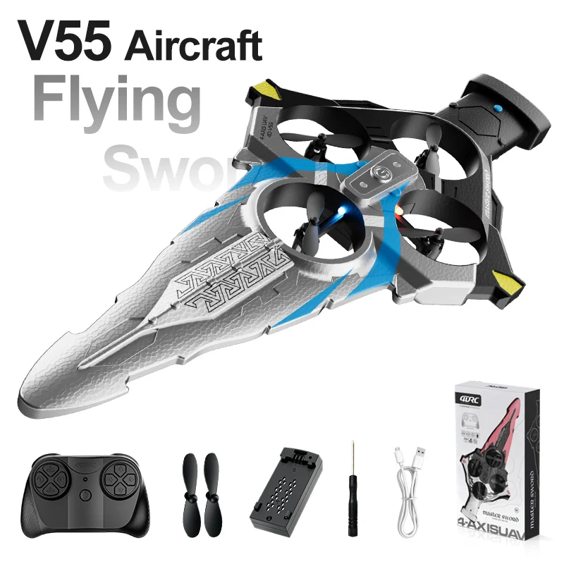 

V55 RC Летающий Меч Самолет 2,4G Пульт Дистанционного Управления Истребитель Крутой Пульт Дистанционного Управления Летающий Меч Воздушный Трюк RC Самолет Детская Игрушка