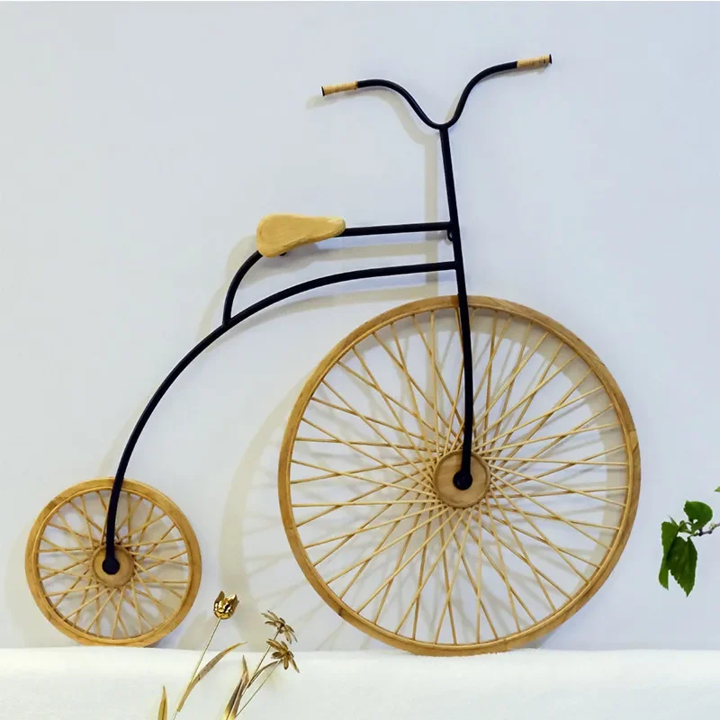 Rural retro living room creative wall decoration bicycle bar decoration wall Mediterranean style homestay decoration wall