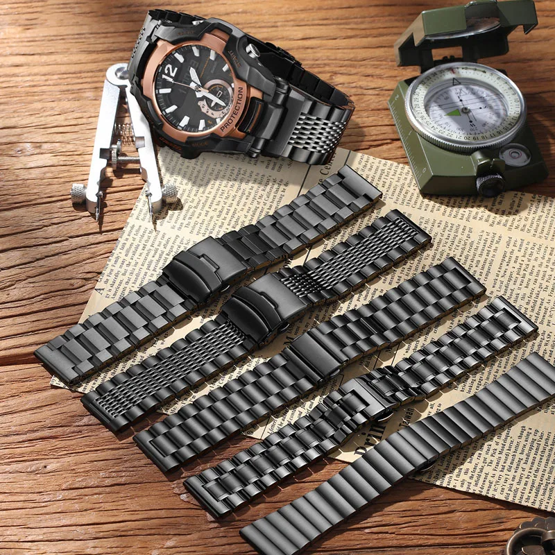 Do zegarka sportowego Casio Airmaster 5536 GR-B100/GB generacji stalowy pasek zmodyfikowany pasek do zegarka ze stali nierdzewnej akcesoria adapter