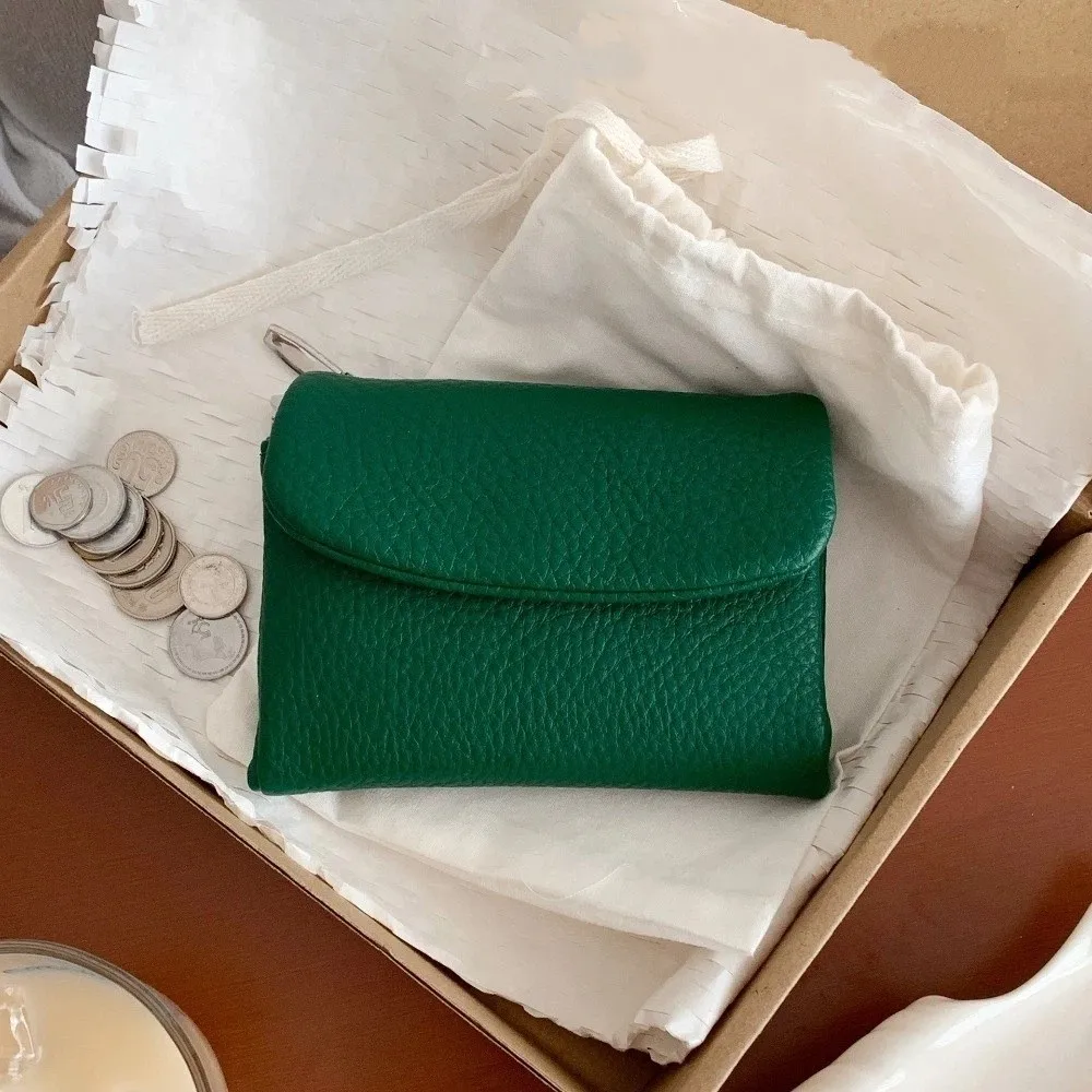 محافظ قصيرة بسحاب أنيقة بلون سادة وسعة كبيرة ومحفظة للعملات المعدنية وحامل بطاقات من الجلد الناعم للنساء #3